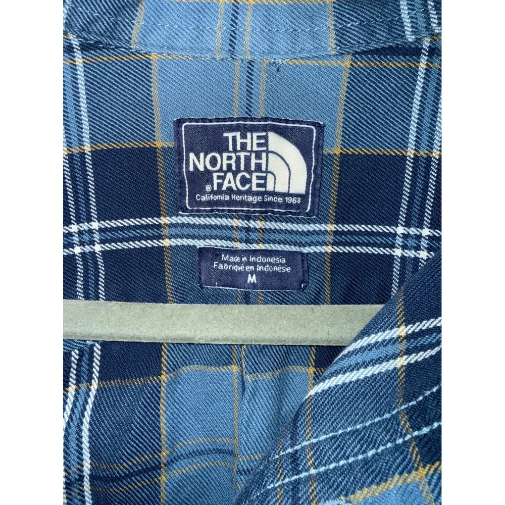 The North Face Plaid Flannel Shirt Long Sleeve Men's Size Medium Blue‎